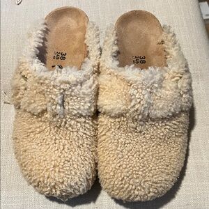 Papillio Cream Shearling Platform Shoes 38 woman’s clogs